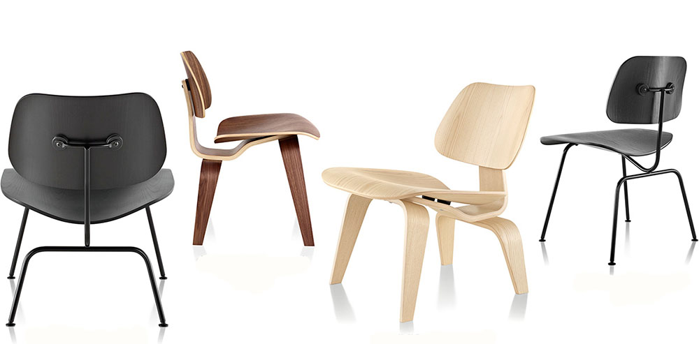 Po uzoru na DCM i LCM nameštaj za sedenje, izrađeni su i modeli u potpunosti od otpresaka - DCW (Dining Chair Wood) i LCW (Lounge Chair Wood). Zajedno, ova grupacija je u istoriji dizajna postala poznata kao „Eames Chairs“.